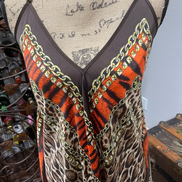 MICHAEL Michael Kors Brown and Orange Midi Dress Size S/M - Picture 2 of 13